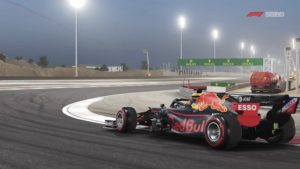 Formule 1 : image tirée du jeu d'une Red Bull sur le circuit de Bahreïn