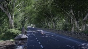 Une moto entre deux murs