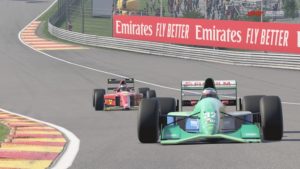 La Jordan 191 de Michael Schumacher sur le circuit de Spa-Francorchamps