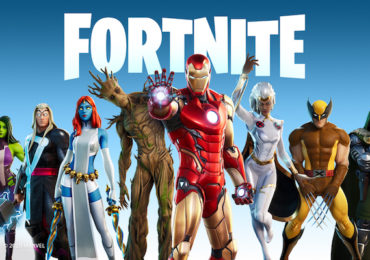 Les personnages Marvel dans une affiche Fortnite