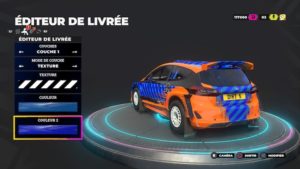 Menu de création de son véhicule