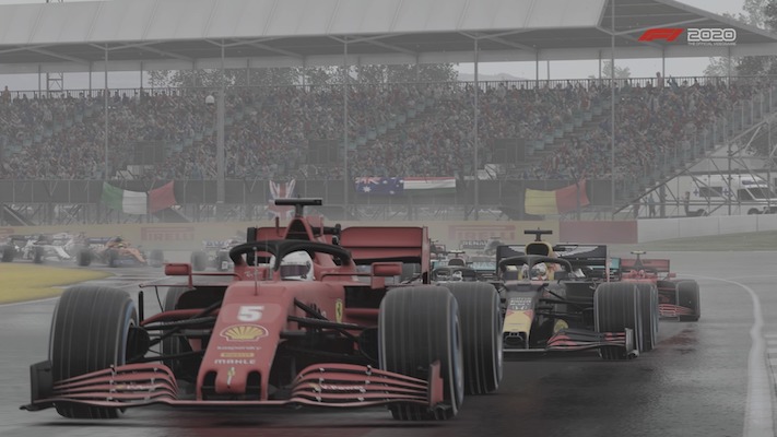 F1 Esports : Une Ferrari devant une Red Bull à Silverstone dans le jeu F1 2020