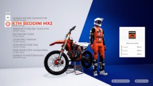 Menu de sélection du joueur MXGP 2020