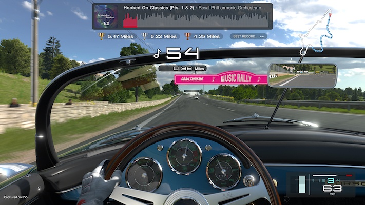 Gran Turismo 7 : Le menu de sélection du Rally Music