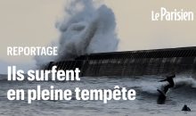 Vidéo. Insolite : des Bretons surfent avec les vagues de la tempête !