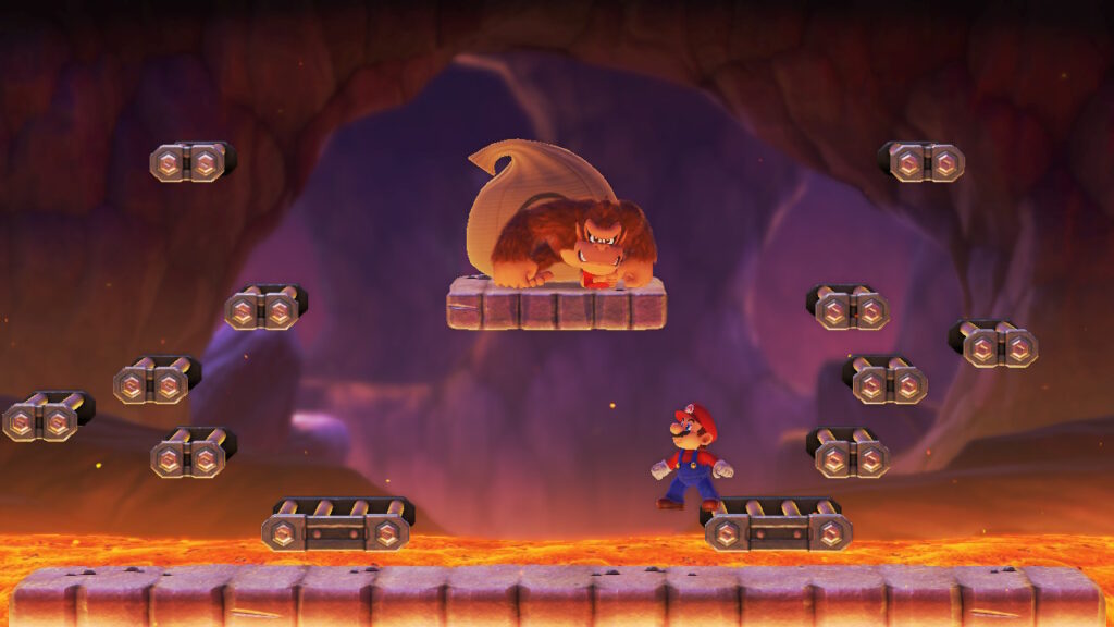 Exemple de combat de boss dans Mario vs Donkey Kong