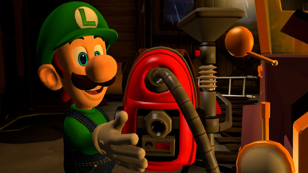 Luigi et son Ectoblast 5000 dans Luigi's Mansion 2 HD