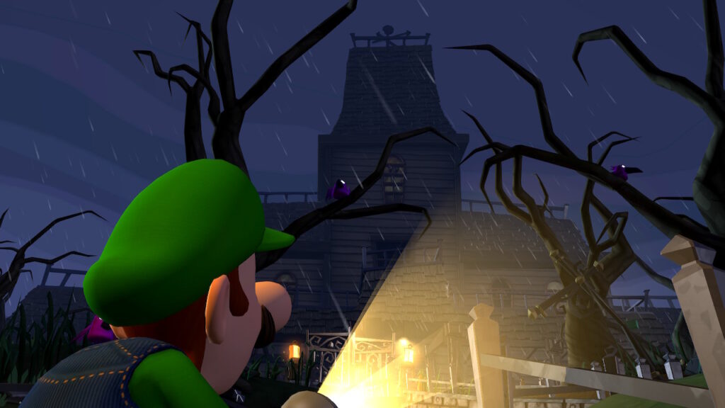 Luigi arrive devant le premier manoir de Luigi's Mansion 2 HD