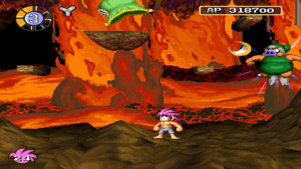 Combat de boss dans Tombi! Special Edition