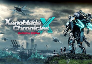 Un Skell et 4 personnages assis devant New L.A. dans Xenoblade Chronicles X.