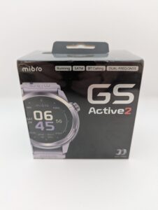La montre connectée Mibro Watch GS Active2 dans sa boîte