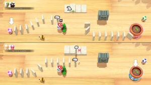 Mini-jeu où il faut faire tomber des dominos dans Jamboree TV