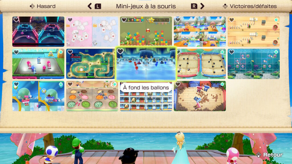 La sélection des mini-jeux dans Jamboree TV