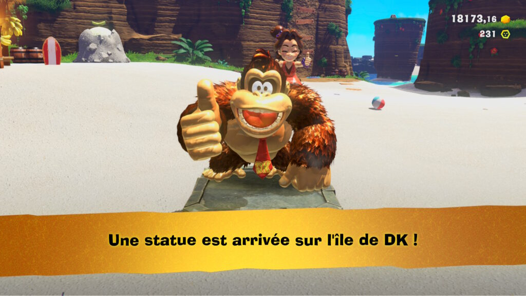 Une statue à acheter dans le DLC de DK Bananza