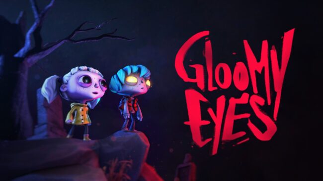 Nena et Gloomy avec le titre du jeu Gloomy Eyes