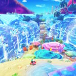 Kirby avec la mer écartée dans Kirby et le Pays des Étoiles Filantes