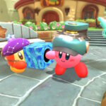Kirby pioche une nouvelle figurine gatcha dans Kirby et le Pays des Étoiles Filantes
