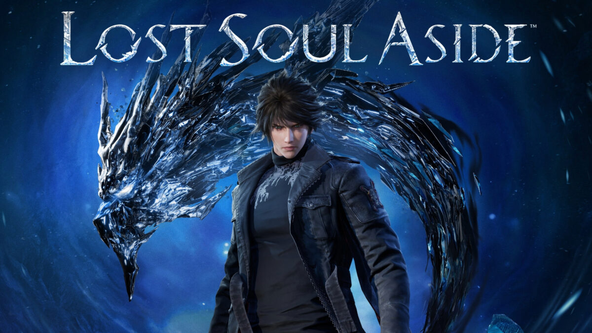 Kaser, héros de Lost Soul Aside, debout face au joueur avec le dragon Arena qui passe derrière lui