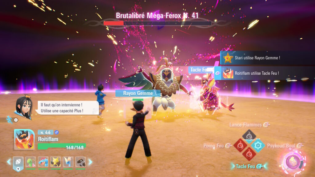 Combat de Pokémons méga-évolués dans Légendes Pokémon Z-A