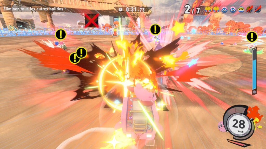 Affrontement en arène dans Kirby Air Riders