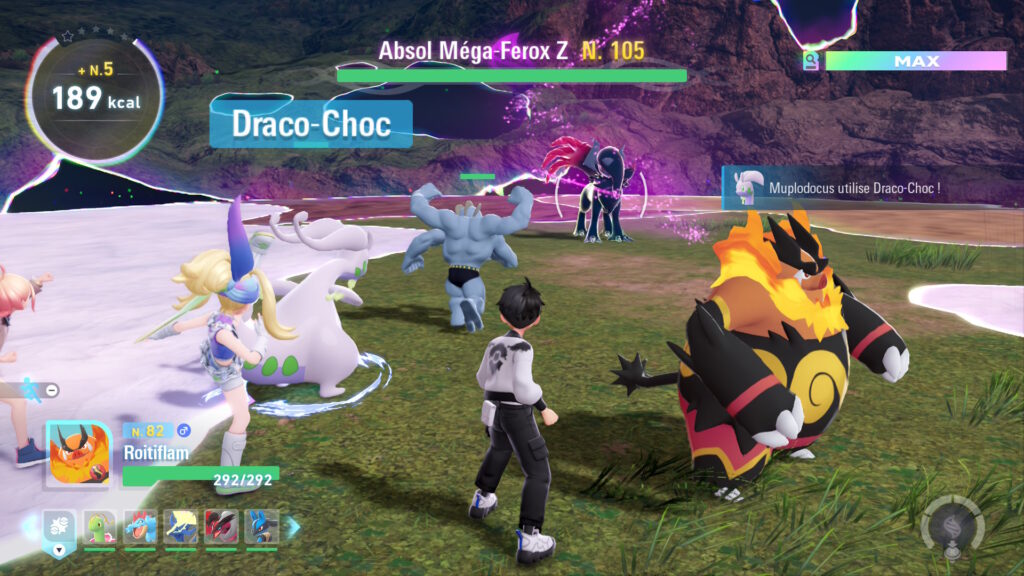 Combat dans Légendes Pokémon Z-A : Méga-Dimension