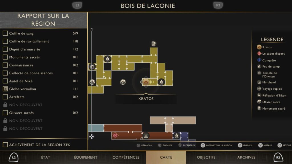 La map dans God of War Sons of Sparta