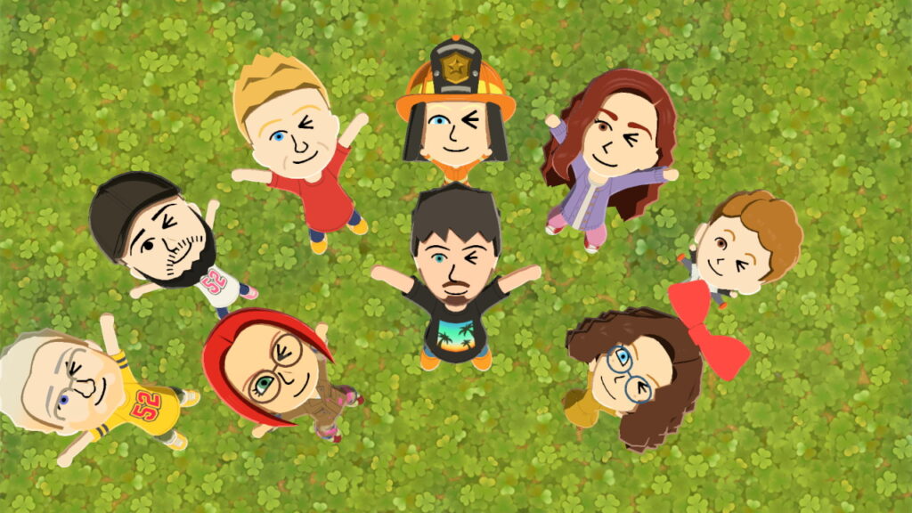 Les Miis regardent vers le ciel dans Tomodachi Life