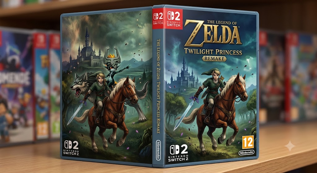 jaquette fictive de zelda twilight princess sur switch 2