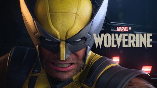 Gros plan sur la tête de Wolverine avec le titre du jeu à côté de son visage