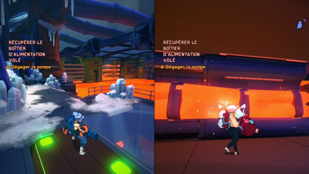 Exemple de gameplay en coopération dans Orbitals