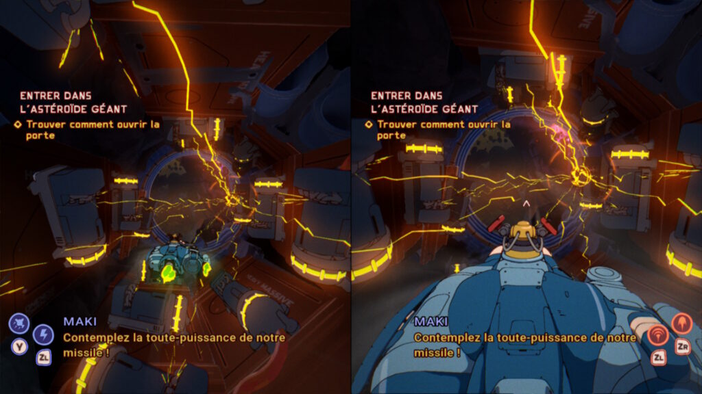 Gameplay en vaisseau dans Orbitals