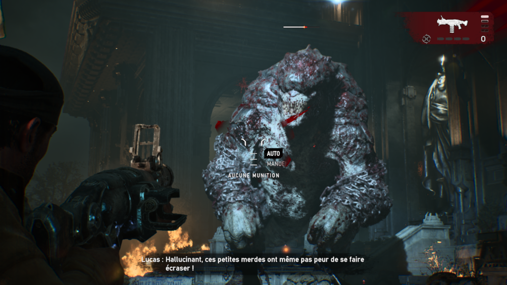 Un gros locuste moche et méchant dans Gears of War E-Day