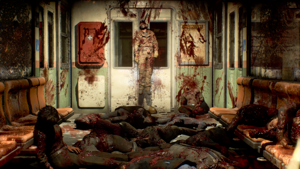 Un tas de morts dans une rame de métro dans Gears of War E-Day