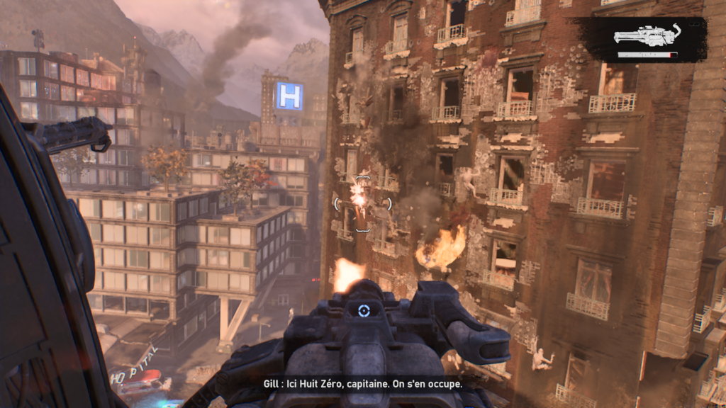 Survol de Kalona en hélicoptère dans Gears of War E-Day