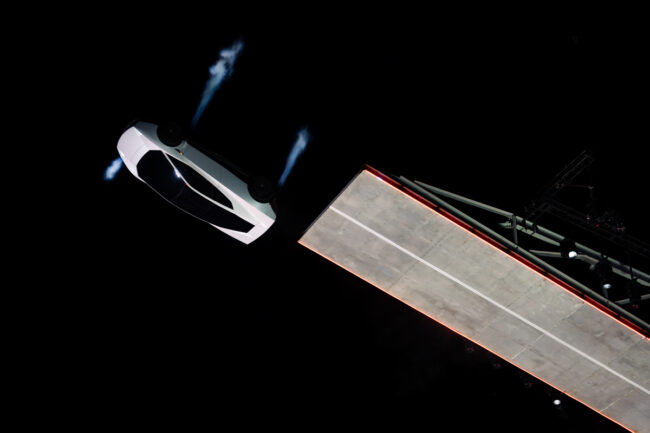 tesla en mode space x